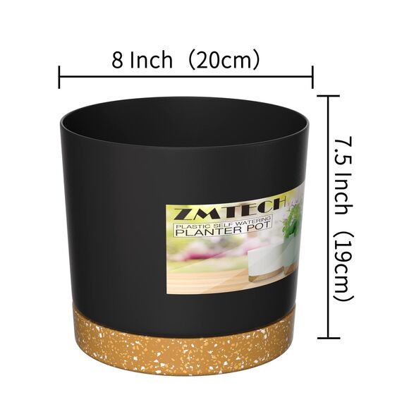 Blumentöpfe (20 cm (3er-Set), Dunklem Grau)