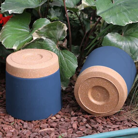 ZMTECH Blumentöpfe aus Kunststoff mit Bewässerungslöchern und Untersetzer, für den Innen- und Außenbereich, 16,5 cm, Blau, 6 Stück