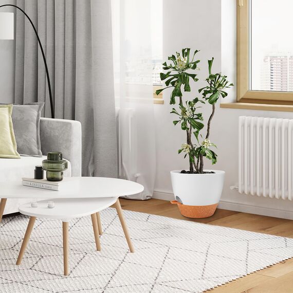 GARDIFE Selbstbewässernde Blumentöpfe, 25,4 cm, 2 Stück, große Kunststoff-Pflanzgefäße mit tiefem Reservior und hohen Drainagelöchern für Innen- und Außenbereich, Pflanzen und Blumen, Weiß