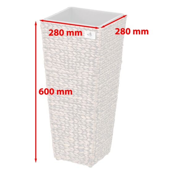 Gartenfreude mit Wasserhyazinthe 28 x 28 x 60 cm inkl. wasserdichtem Kunststoffeinsatz braun 4001-1008-001