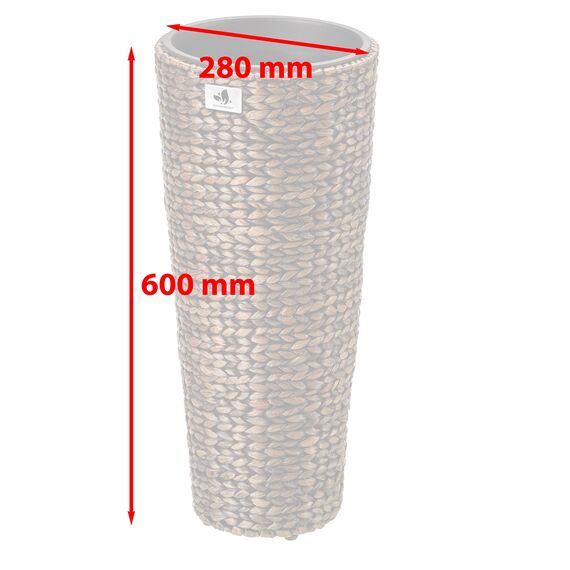 Gartenfreude Pflanzgefäß mit Wasserhyazinthe 28 x 60 cm, inkl. wasserdichtem Kunststoffeinsatz, braun