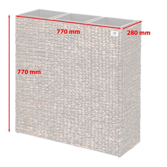 Gartenfreude Wasserhyazinthe, 77 x 28 x 77 cm, inkl. wasserdichtem Kunststoffeinsatz, braun, 4001-1012-001