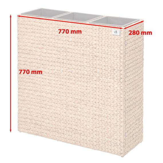 Gartenfreude Pflanzgefäß Wasserhyazinthe, 77 x 28 x 77 cm, inkl. wasserdichtem Kunststoffeinsatz, naturfarben