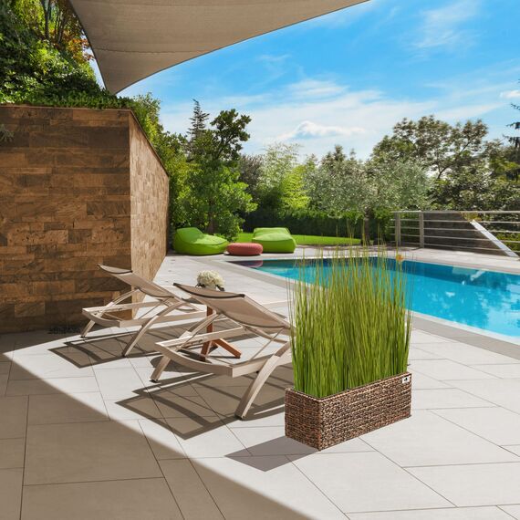 Gartenfreude Pflanzgefäß Wasserhyazinthe, 77 x 28 x 28 cm, inkl. wasserdichtem Kunststoffeinsatz, braun