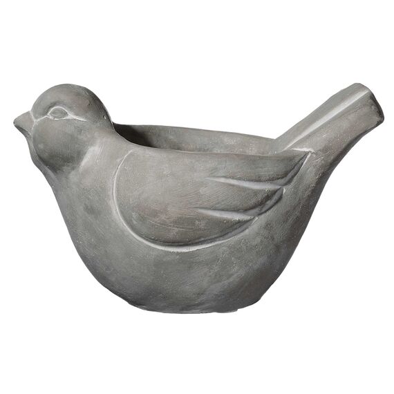 Classic Home and Garden Cement Buddies Vogel-Pflanzgefäß für drinnen und draußen, Grau, groß, 22,9 cm