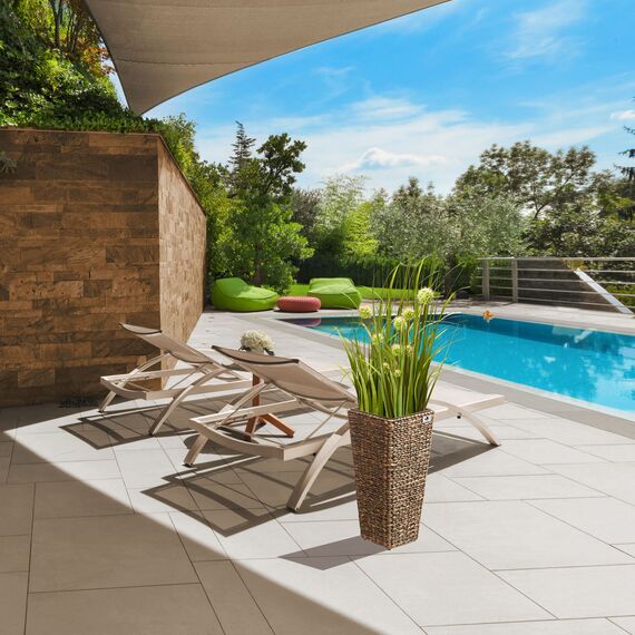 Gartenfreude mit Wasserhyazinthe 28 x 28 x 60 cm inkl. wasserdichtem Kunststoffeinsatz braun 4001-1008-001