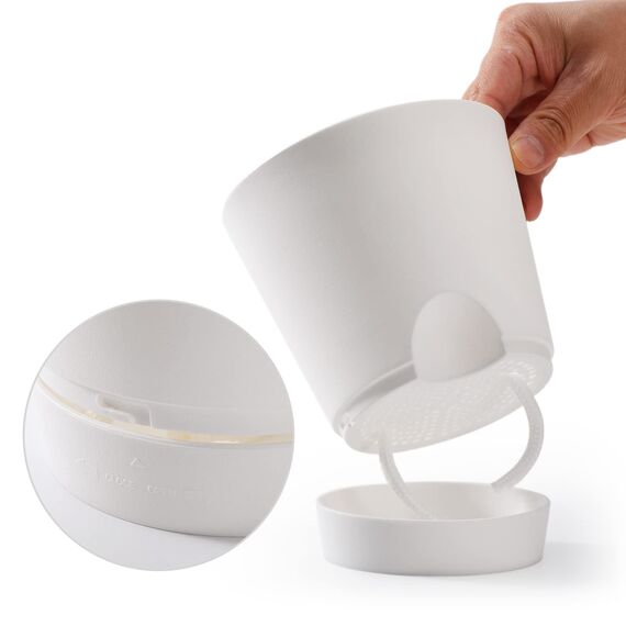 Qaobo Blumentöpfe, selbstbewässernd, hohe Drainage, Blumentöpfe für Innen- und Außenbereich, mit Auffangschale und Bewässerungslippe, Gartenpflanzen, Weiß, 6 Stück