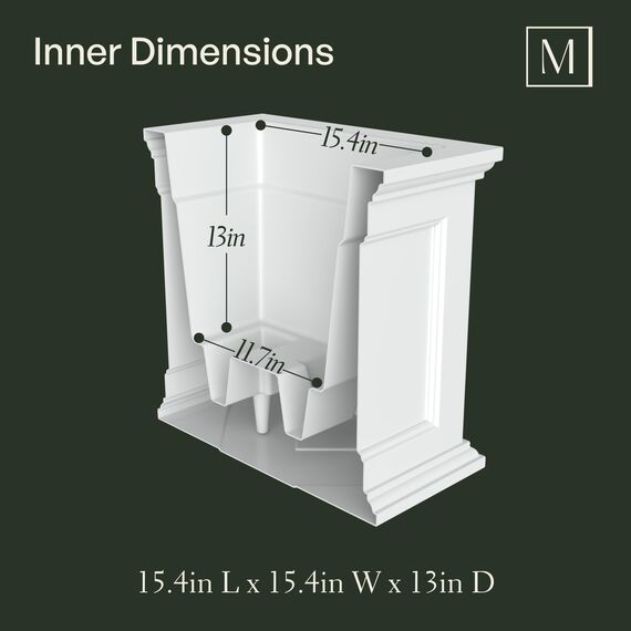 Mayne Fairfield quadratischer Übertopf für Blumen, selbstbewässernd, witterungsbeständig, langlebiges Outdoor-Design für Terrasse, Veranda oder Eingangsbereich, 50,8 cm