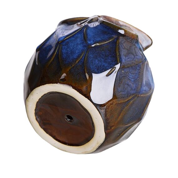 GeLive Blaue Eule Keramik Sukkulenten Pflanzgefäß mit Drainage Stopfen Tier Blumentopf Tischdekoration Vase Fensterbox Indoor Outdoor Dekor (blau)