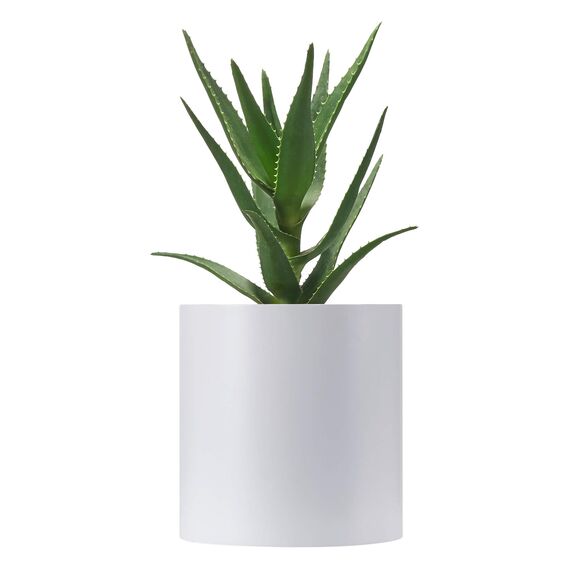 FaithLand Blumentopf, 20,3 cm, perfekt für moderne Pflanzenständer aus der Mitte des Jahrhunderts, Ablaufstopfen und Drainagegitter, weißer Pflanztopf