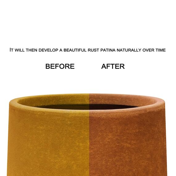 Kante RC0066A-C80621 Übertopf aus Beton, hoher Übertopf mit Ablaufloch und Gummistopfen, moderner runder Kegelstil für Haus und Garten, 55,1 cm H