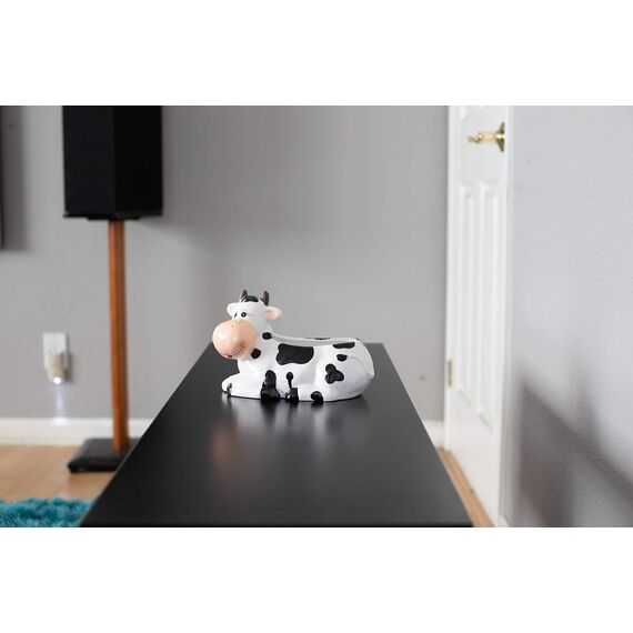 Sixdrop Kuh-Übertopf – 22,9 cm – Kuhdruck Partydekoration – Kuhsachen Garten Hinterhof Blume Keramik Sukkulenten Pflanzgefäß – UFO Kuh Thema Dekoration La Vaca