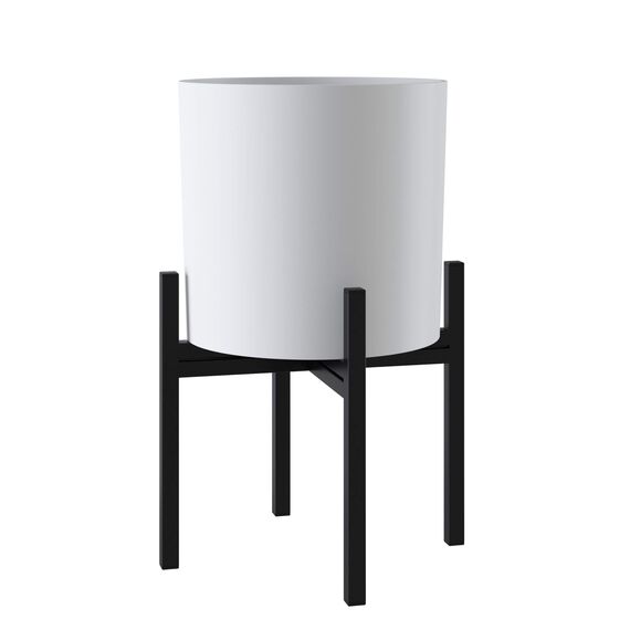 FaithLand Blumentopf, 20,3 cm, perfekt für moderne Pflanzenständer aus der Mitte des Jahrhunderts, Ablaufstopfen und Drainagegitter, weißer Pflanztopf