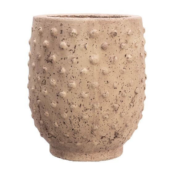 Creative Co-Op Sandstein Hobnail, Used-Look Pflanztopf, 20,3 cm L x 20,3 cm B x 22,9 cm H, Beige