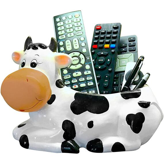 Sixdrop Kuh-Übertopf – 22,9 cm – Kuhdruck Partydekoration – Kuhsachen Garten Hinterhof Blume Keramik Sukkulenten Pflanzgefäß – UFO Kuh Thema Dekoration La Vaca