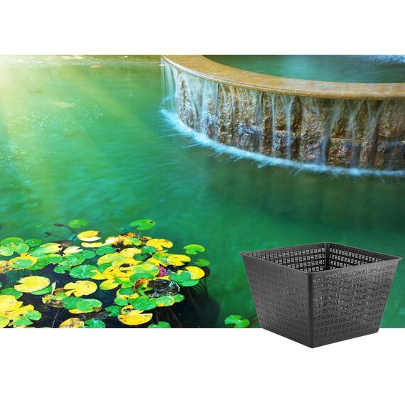 Little Giant 566556 UPB-1212-PW Quadratischer Wasserpflanzkorb für Teiche, 28,8 cm quadratisch x 18,7 cm hoch, schwarz, 566556