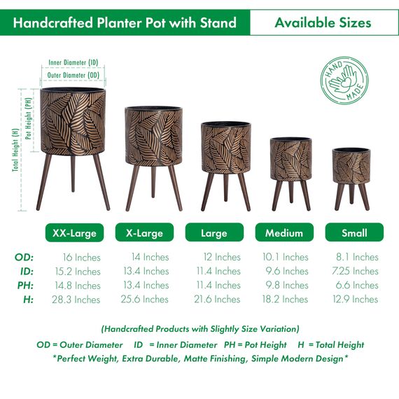 D'vine Dev 20,3 cm Übertopf mit Ständer, Mid-Century Hoher Pflanztopf mit Beinen für Zimmerpflanzen, klein, Bronze/Grau, 88-LF-S-BG