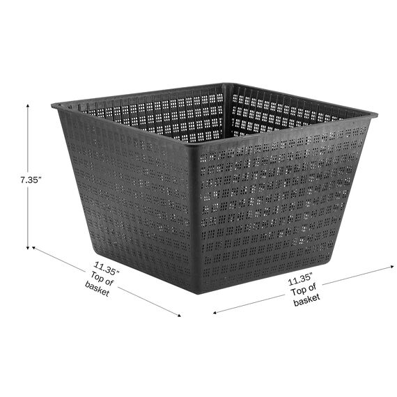 Little Giant 566556 UPB-1212-PW Quadratischer Wasserpflanzkorb für Teiche, 28,8 cm quadratisch x 18,7 cm hoch, schwarz, 566556