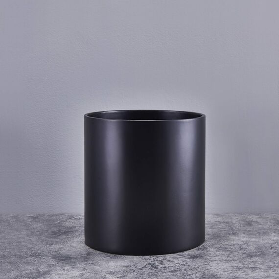 FaithLand Blumentopf, 20,3 cm, perfekt für moderne Pflanzenständer aus der Mitte des Jahrhunderts, Ablaufstopfen, Mattschwarz