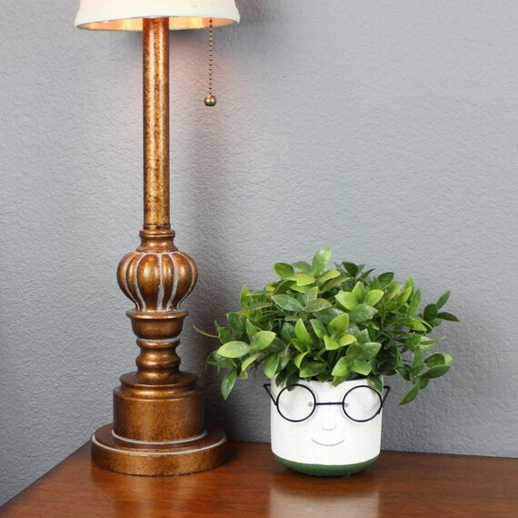 Edington Decor Gesichts-Übertopf mit Gläsern für Innen- und Außenpflanzen, niedlich, einzigartig, Sukkulenten-Kaktus-Pflanzgefäß mit Drainageloch, Zement, 10,2 cm (Grün)