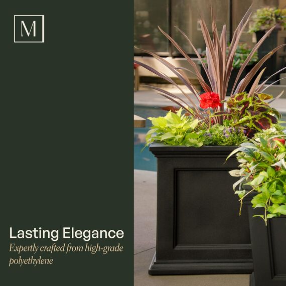 Mayne 5825W Fairfield Terrassen-Übertopf, Weiß, 50,8 cm