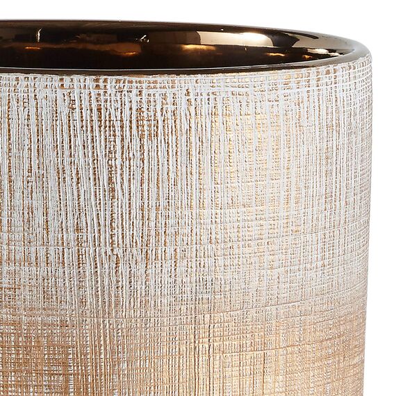 Rivet Rustikaler Blumentopf mit Kreuzschraffur, für den Innen- und Außenbereich, 15,8 cm Höhe, Bronzefarben