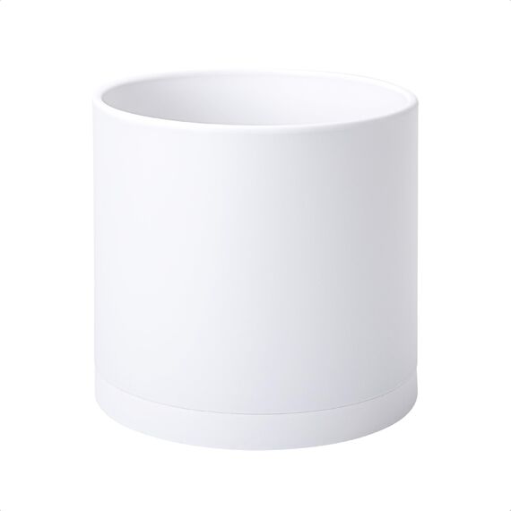 D'vine Dev Kunststoff-Pflanztöpfe für Blumentöpfe mit Ablaufloch und nahtlosen Untersetzern, Weiß, 74-X-A-2, 25,4 cm