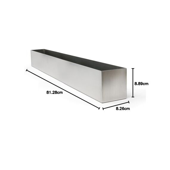 Buhbo Moderner Blumenkasten, rechteckig, 81,3 cm, gebürsteter Edelstahl