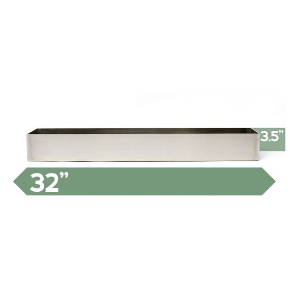 Buhbo Moderner Blumenkasten, rechteckig, 81,3 cm, gebürsteter Edelstahl