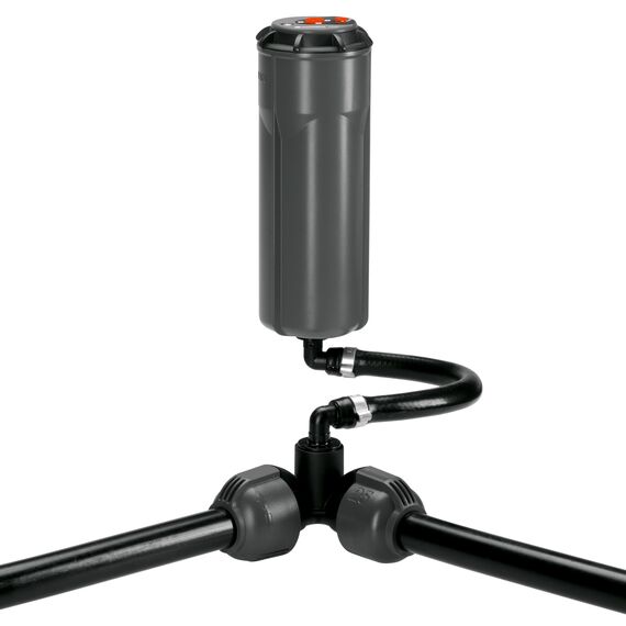 Gardena Winkelstück für flexiblen Regneranschluss: Verbindungsstück für Anschluss im Eckbereich, zum flexiblen Outline Regneranschluss der Pop-up Sprinkler, 25mm x 3/4 Zoll Innengewinde (02764-20)