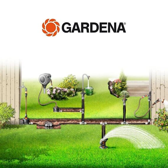 Gardena Sprinklersystem L-Stück: Rohrverbinder für Richtungsänderung des Verlegerohrs, 25 mm, Quick&Easy Verbindungstechnik, kompatibel mit Gardena Verlegerohre 25 mm, werkzeuglose Montage (2773-20)
