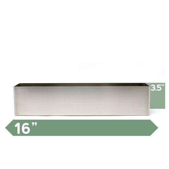 Buhbo Moderner Blumenkasten, rechteckig, 40,6 cm, gebürsteter Edelstahl