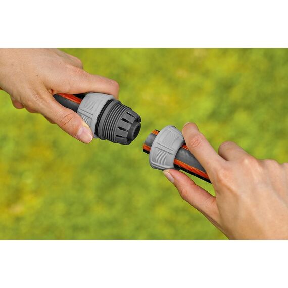 Gardena Reparator-Satz 13 mm (1/2 Zoll) und 15 mm (5/8 Zoll): Schlauchreparatur einfach ohne Werkzeug, Power Grip, speziell geformte Klemmmutter (18280-20)