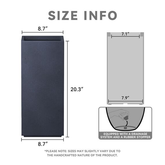 Kante RF0002A-C60121 Leichter Beton, modern, rechteckig, Anthrazit