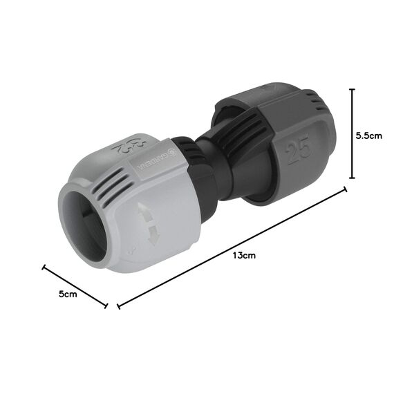 Gardena Sprinklersystem Reduktionsverbinder, 32 mm - 25 mm: Verbindungsstück von einer 32 mm Rohrleitung zum Übergang auf eine 25 mm Rohrleitung, bewährte Quick & Easy Verbindungstechnik (02777-20)