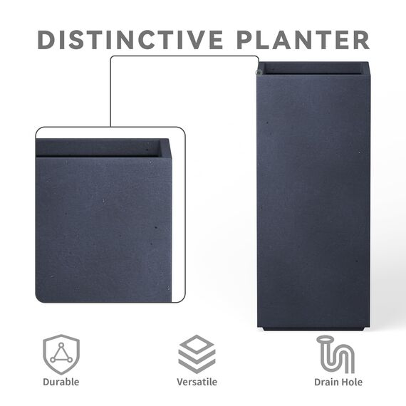 Kante RF0002A-C60121 Leichter Beton, modern, rechteckig, Anthrazit