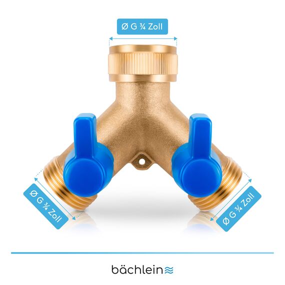Bächlein Gartenschlauch-Splitter (2-Wege-Schlauchverteiler, Bronze)