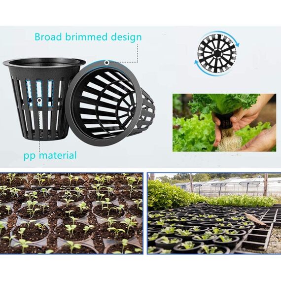 IPXEAD 50 Stück 5,1 cm Garten-Netz-Netzbecher, rund, strapazierfähig, für Hydrokultur-Schlitze, 50 Stück