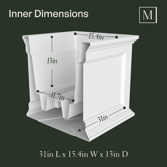 Mayne Fairfield Terrassen-Übertopf, 20 x 36 cm, Schwarz
