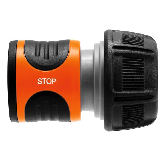Gardena Wasserstop 19 mm (3/4 Zoll): Steckverbinder mit Aquastop, für Schlauchende, Powergrip, gerillte Griffmulden, simpler Wechsel, verpackt (18214-20)