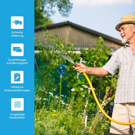 Bächlein 3-Wege-Verteiler aus Messing für den Einsatz in Haus & Garten - 3 Wege Y-Verteiler für einen G 3/4" Wasseranschluss