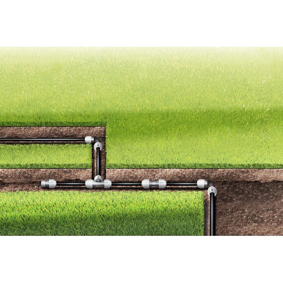 Gardena Sprinklersystem Verbinder: Verbindungsstück für Rohrverlängerung des Verlegerohrs, 25 mm, Quick&Easy Verbindungstechnik, werkzeuglos installierbar mit Gardena Verlegerohre 25 mm (2775-20) standard