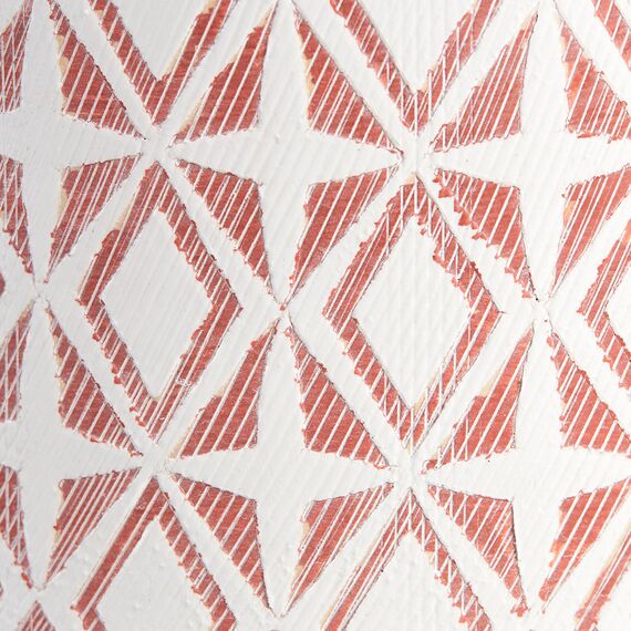 Rivet Moderner geometrischer Pflanztopf aus Keramik, 16,5 cm hoch, Rosa