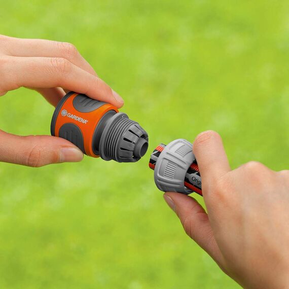Gardena Kupplungs-Satz: Schlauchkupplung zur Schlauchverlängerung 13 mm (1/2 Zoll) und 15 mm (5/8 Zoll), auch bei hohem Wasserdruck, einfache Montage (18283-20) (Packung mit 2)