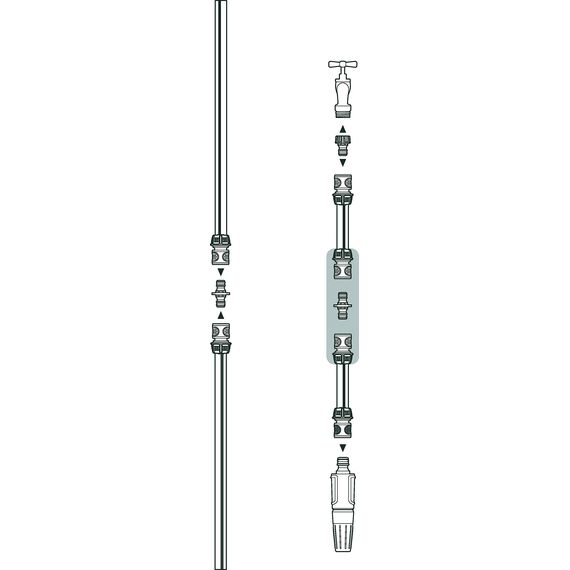 Gardena Schnellanschluss-Satz: Wasserhahnanschluss-Set für den schnellen Anschluss von 13 mm (1/2 Zoll)- und 15 mm (5/8 Zoll) Wasserschläuchen (18285-20)