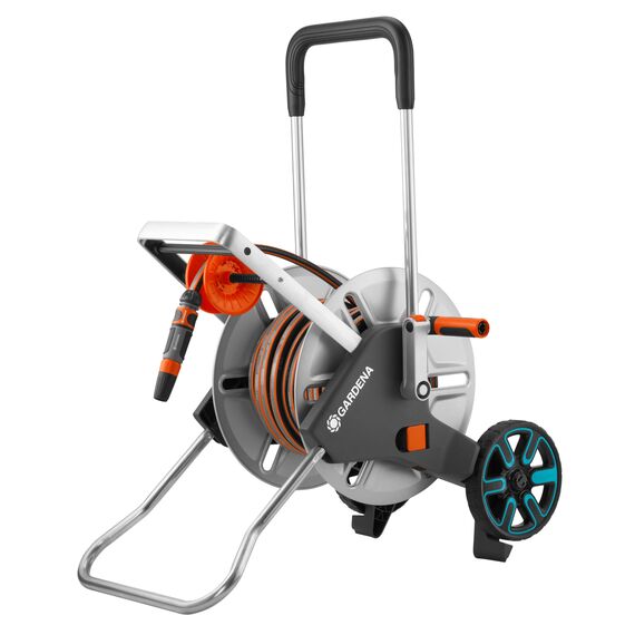 Gardena CleverRoll M Easy Metall Set: Schlauchwagen mit 60 m Kapazität, sehr standfest, stabile Schlauchführung, inkl. 25m Schlauch (18547-20)