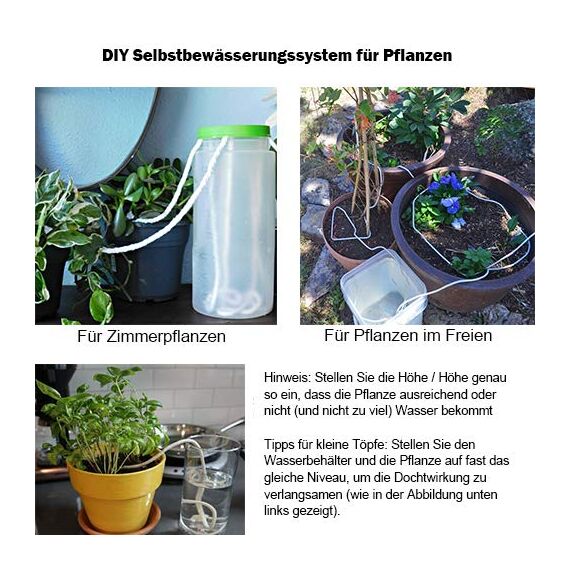 ORIMERC 50 Feet 6mm Selbstbewässerung Docht Kapillardochtschnur DIY Urlaub Pflanzensitter hydroponische Dochtwirkung selbstbewässernder Pflanztopf automatisches Wassersystem Gerät Bewässerungsseil