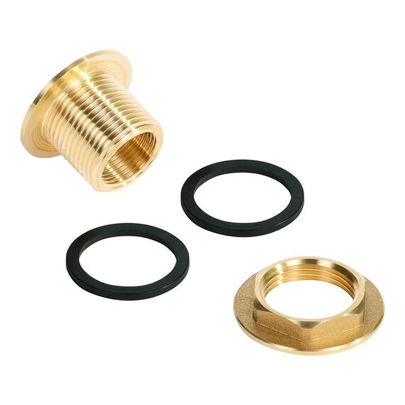 VARIOSAN Regentonnendurchführung 13958, 3-teilig, 1/2" Innengewinde, Messing, inkl. Dichtung