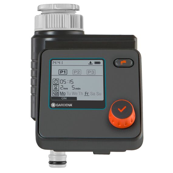 Gardena Bewässerungssteuerung Select: Automatische und zeitsparende Bewässerung, Flexible Bewässerung Dank 3 Zeitplänen, Water Now-Funktion (1891-20)