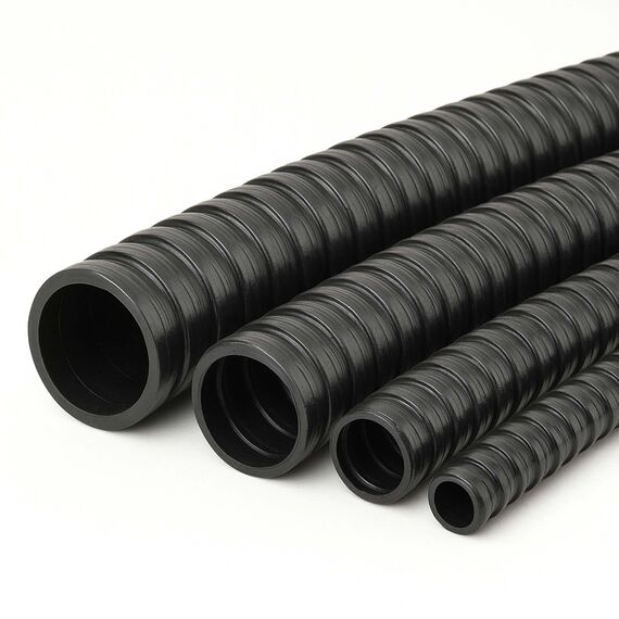 Wiltec Teichschlauch 5m Spiralschlauch 19 mm (3/4") schwarz, lichtundurchlässig, extrem biegsam, glatte Innenwand Saugschlauch Druckschlauch